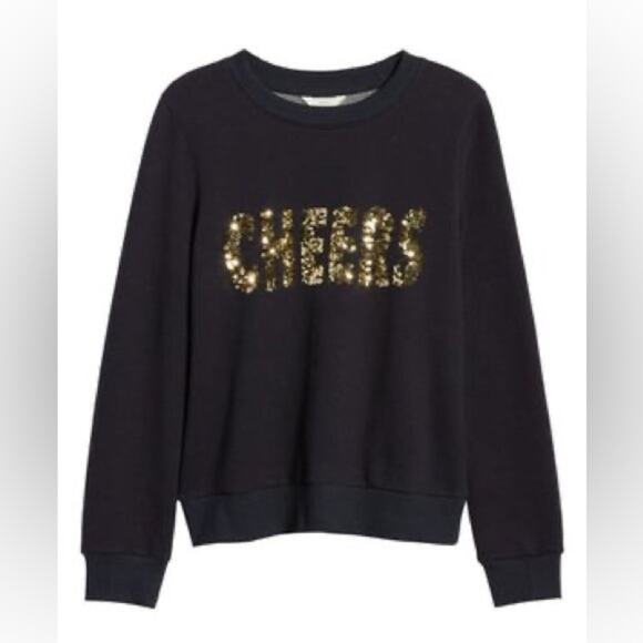 1901 Gold Sequin CHEERS Crewneck | Size Small - Picture 7 of 7